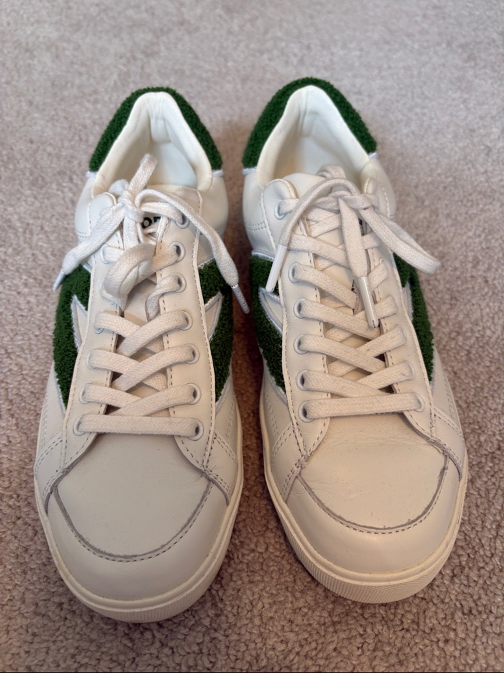 Tretorn White Sneakers with Green Accents